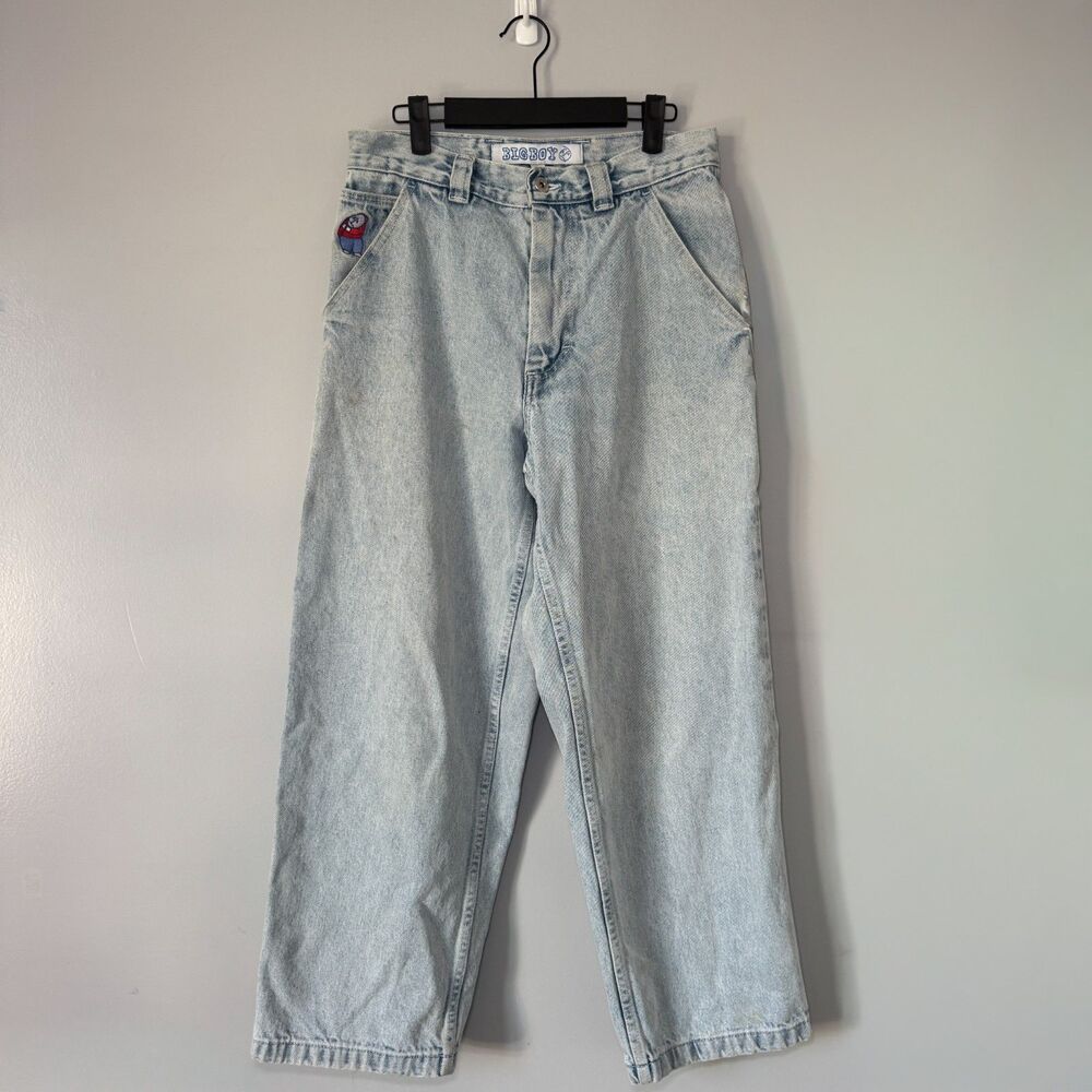 Polar Big Boy Light Wash Baggy Carpenter Jeans Embroidered Sz XS Y2K Like New